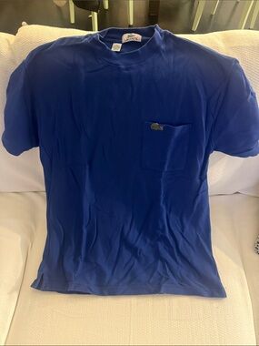 Lacoste vintage 80's Royal Blue Short-Sleeve Pocket Tee with Crocodile Patch